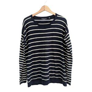 Vince Nautical Minimalist Cotton Striped Long Sleeve Pullover Sweater Size S
